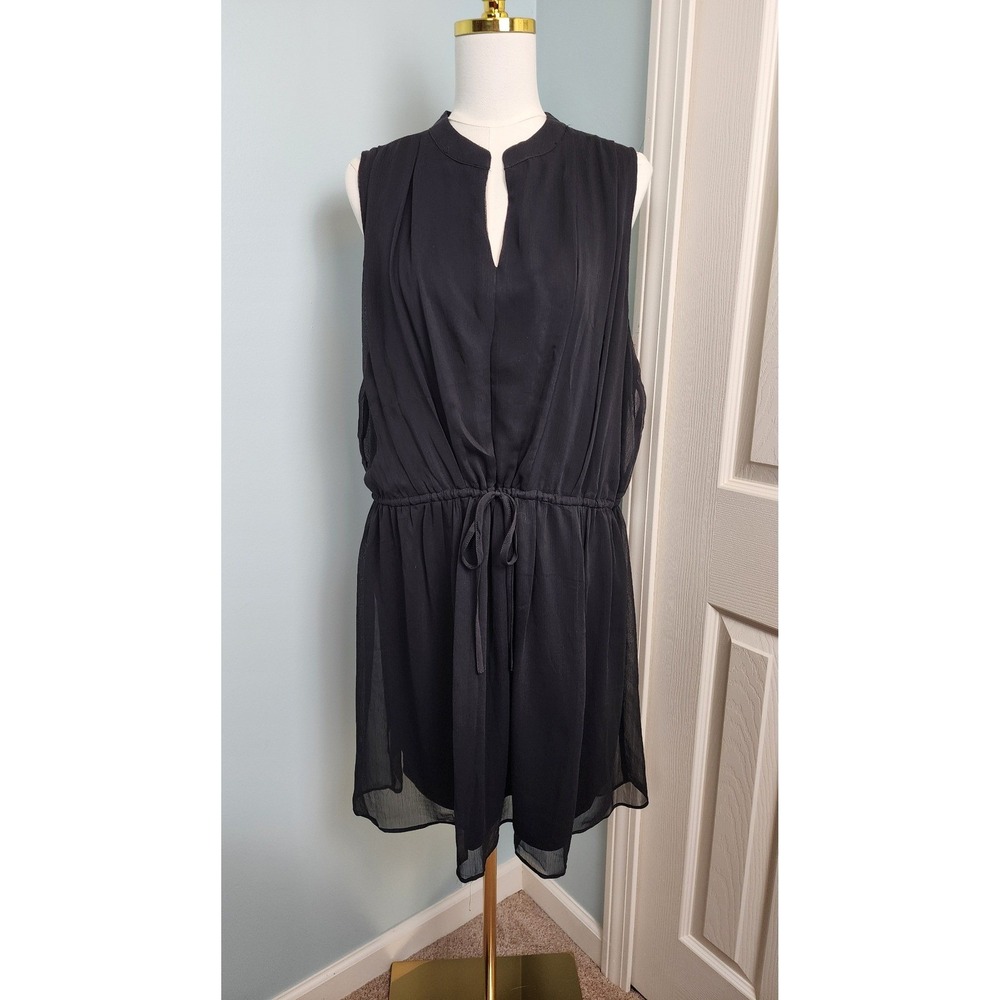 Nine West Womens XXL Black Sleeveless Dress Drawstring Lightweight